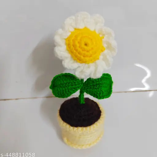 crochet mini flower pot