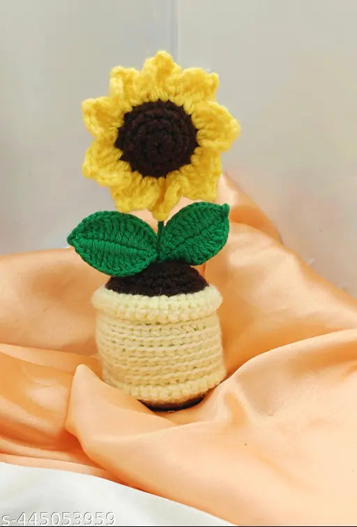crochet mini flower pot