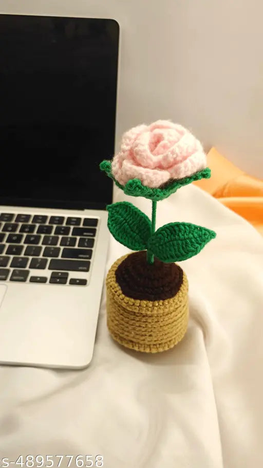 crochet mini flower pot