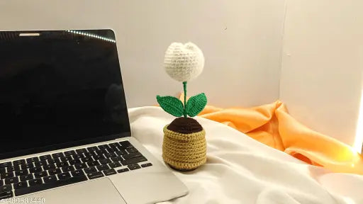 crochet mini flower pot