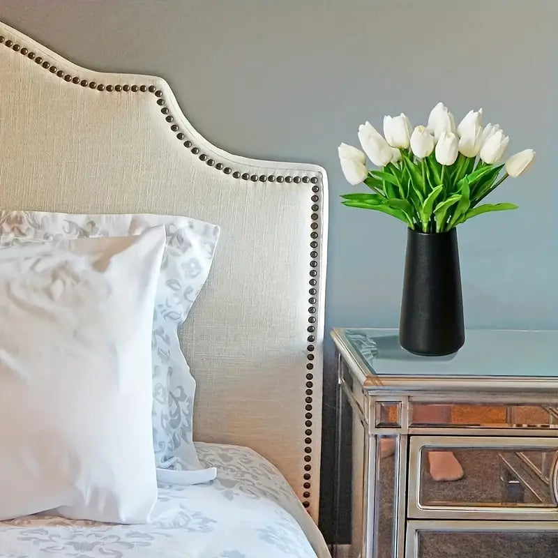 5 pcs White Artificial Tulips Flowers