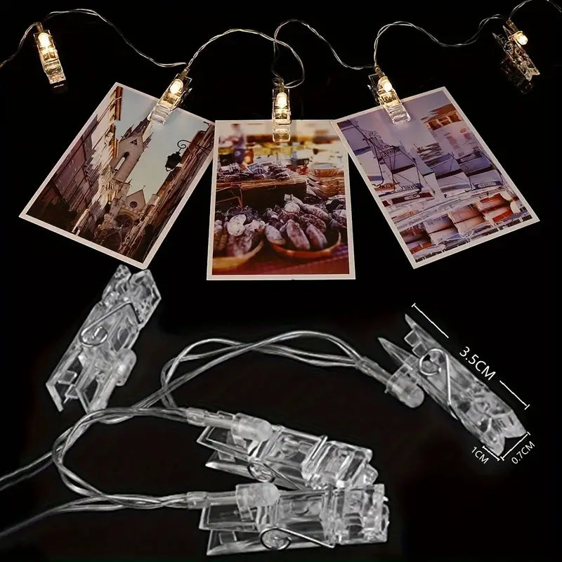 led photo clip string light