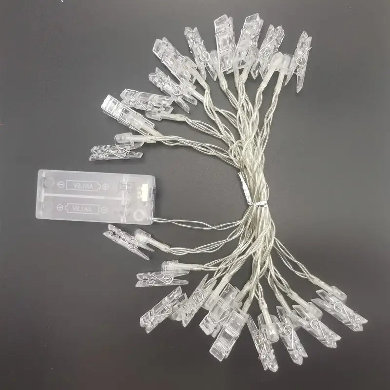 led photo clip string light