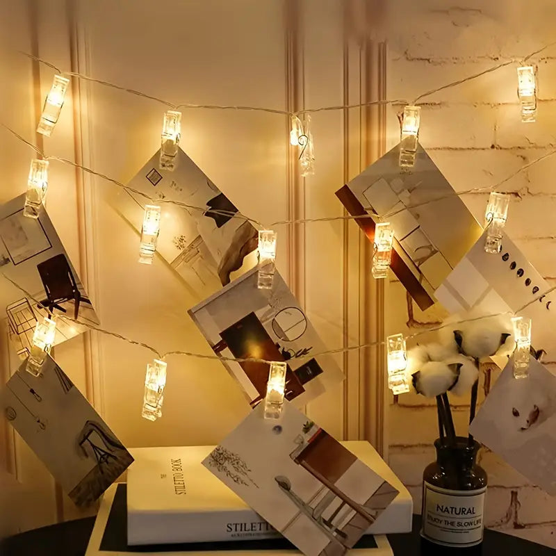 led photo clip string light
