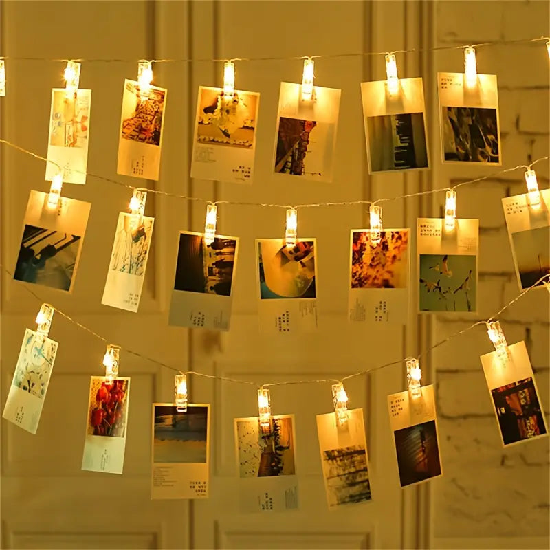 led photo clip string light