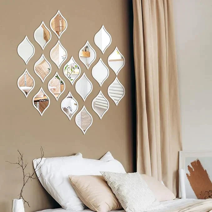 Scintillating Cascades (SET OF 9 ) Drop Mirrors Wood Wall Decor Art