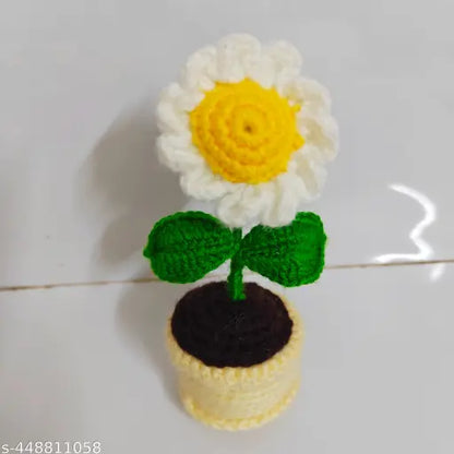 crochet mini flower pot