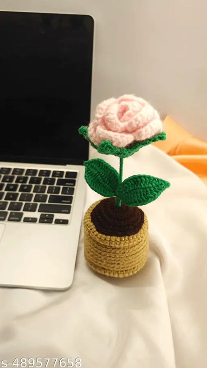 crochet mini flower pot