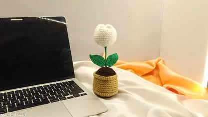 crochet mini flower pot