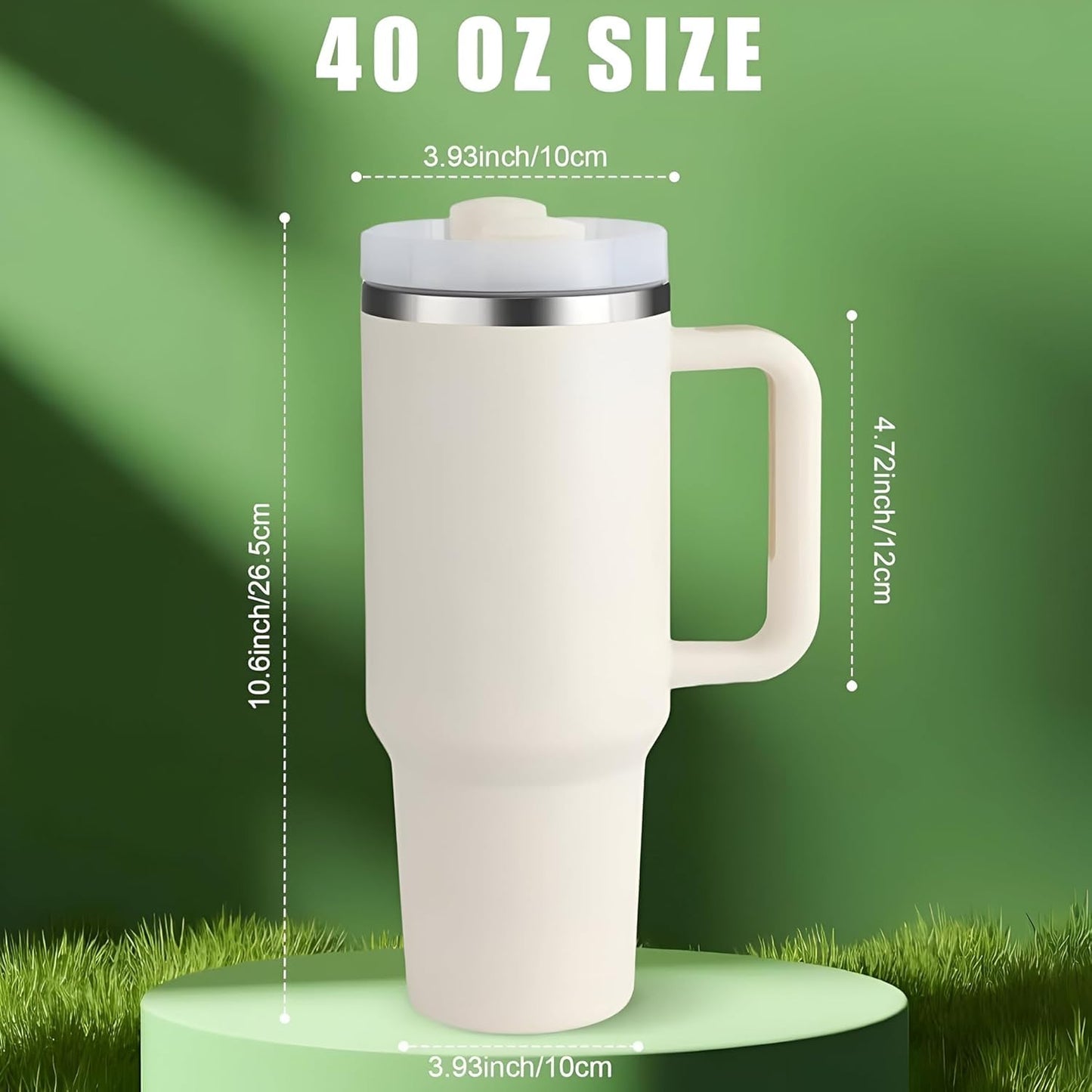 Rose Quartz Aesthetic Tumbler with Straw & Lid – 1.2L | Stanley Style, Leak-Proof, BPA-Free