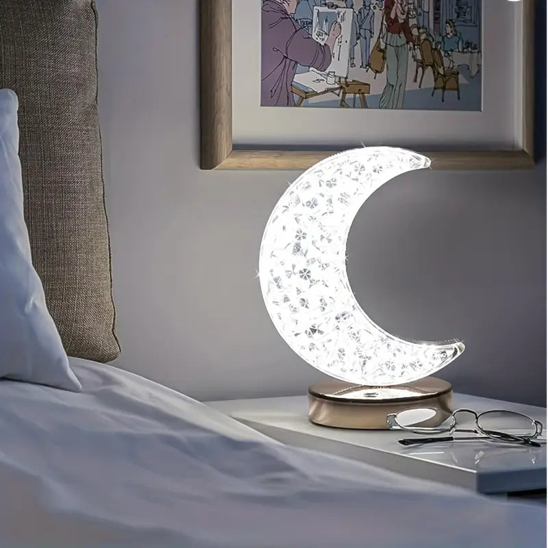 Aesthetic Crystal Lamp Moon Shaped