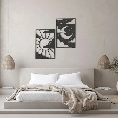 Celestial Harmony Day and Night Wood Wall Decor