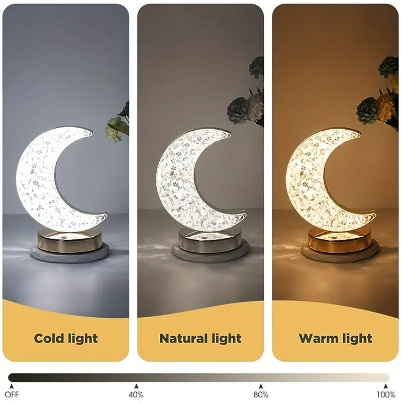 Aesthetic Crystal Lamp Moon Shaped
