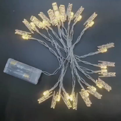led photo clip string light