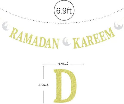 Ramadan Kareem Banner( Sliver and Gold Glitter)