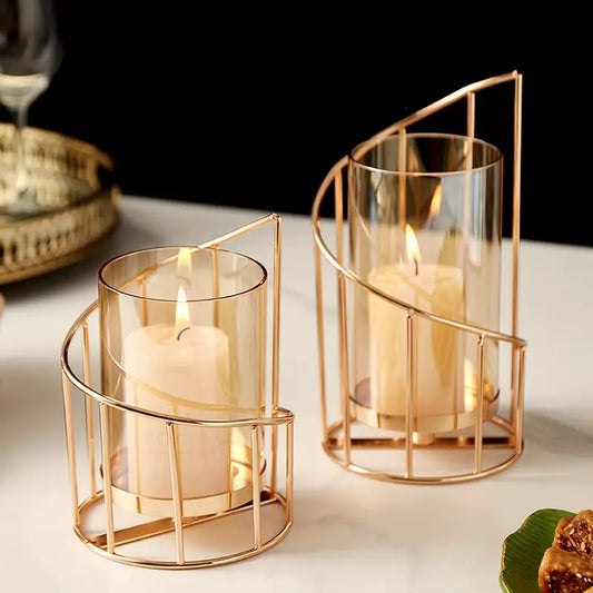 Luxury Gold Tea Light Candle Holder Metal