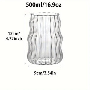 Aesthetic Glass Tumbler with Straw for Cold Coffee – 500ml (Set of 2/4/6)