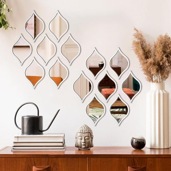 Scintillating Cascades (SET OF 9 ) Drop Mirrors Wood Wall Decor Art - Image 5