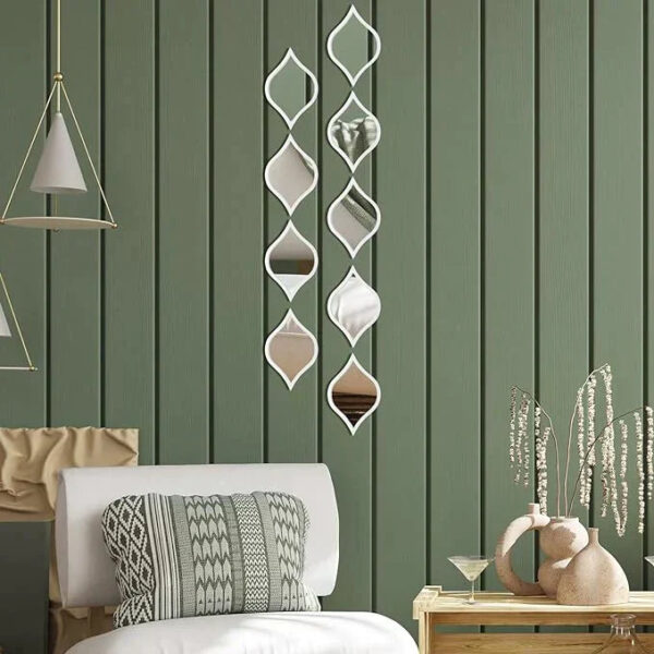 Scintillating Cascades (SET OF 9 ) Drop Mirrors Wood Wall Decor Art - Image 10
