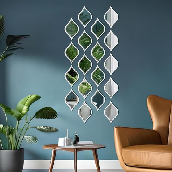 Scintillating Cascades (SET OF 9 ) Drop Mirrors Wood Wall Decor Art - Image 7