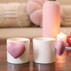 Trending 3D Pink Heart Handle Mug