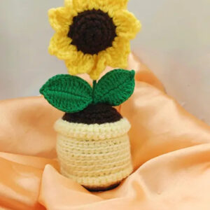 crochet mini flower pot