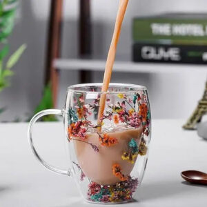 Aesthetic Coffee Mug with Double Wall Glass