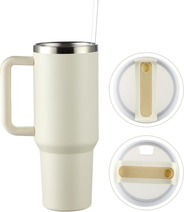 Rose Quartz Aesthetic Tumbler with Straw & Lid – 1.2L | Stanley Style, Leak-Proof, BPA-Free - Image 6
