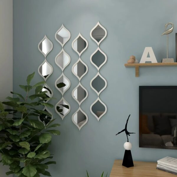 Scintillating Cascades (SET OF 9 ) Drop Mirrors Wood Wall Decor Art - Image 8