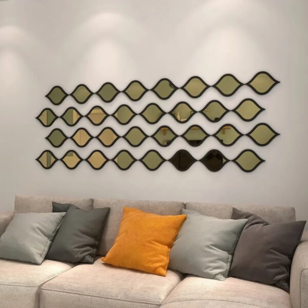 Scintillating Cascades (SET OF 9 ) Drop Mirrors Wood Wall Decor Art - Image 9