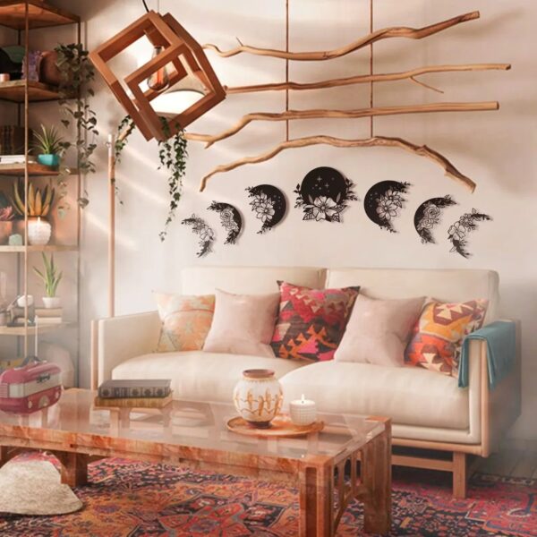 Moon Phase Wood Wall Decor - Image 2
