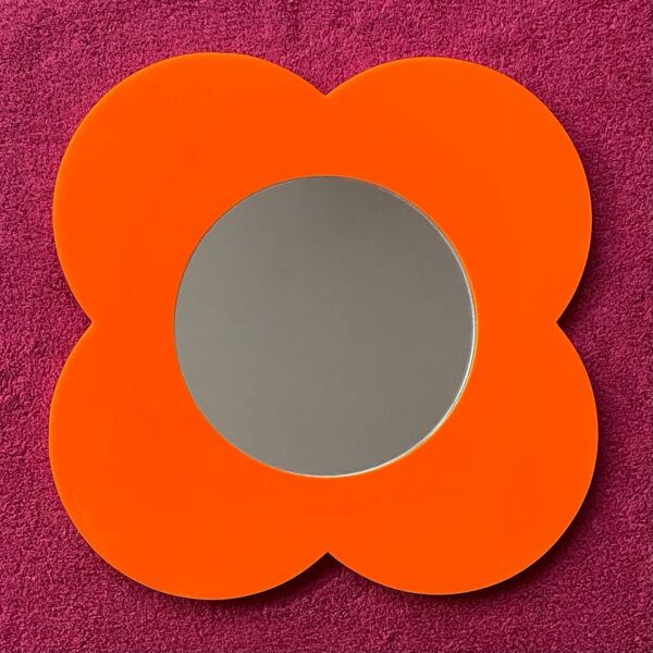 60s 70s Retro Flower Acrylic Mirror Flower Wood Wall Decor - Image 5