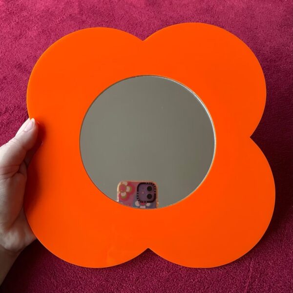 60s 70s Retro Flower Acrylic Mirror Flower Wood Wall Decor - Image 4