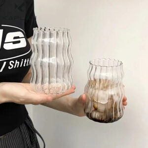 Aesthetic Glass Tumbler with Straw for Cold Coffee – 500ml (Set of 2/4/6)