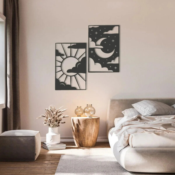 Celestial Harmony Day and Night Wood Wall Decor - Image 3