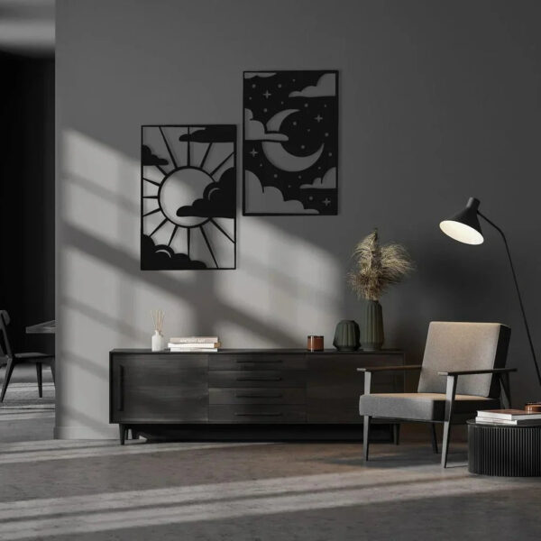 Celestial Harmony Day and Night Wood Wall Decor - Image 2