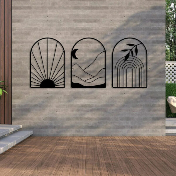 Abstract Trio Fusion Set of 3 Wood Wall Decor - Image 4