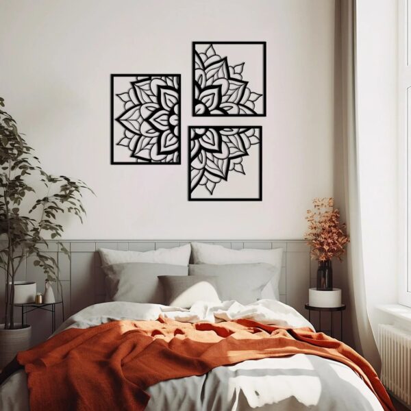Lotus Serenity Trio Mandala - Set of 3 Wood Wall Decor - Image 7