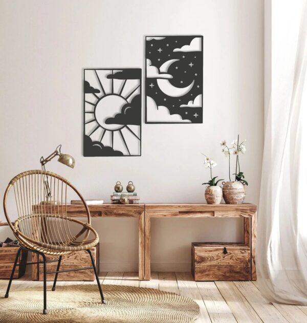 Celestial Harmony Day and Night Wood Wall Decor - Image 4