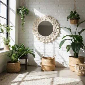macrame mirror wall