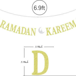 Ramadan Kareem Banner( Sliver and Gold Glitter)