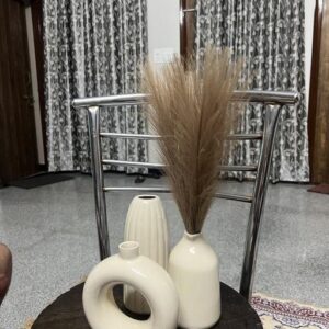 Set of 3 Ceramic Vases Off White