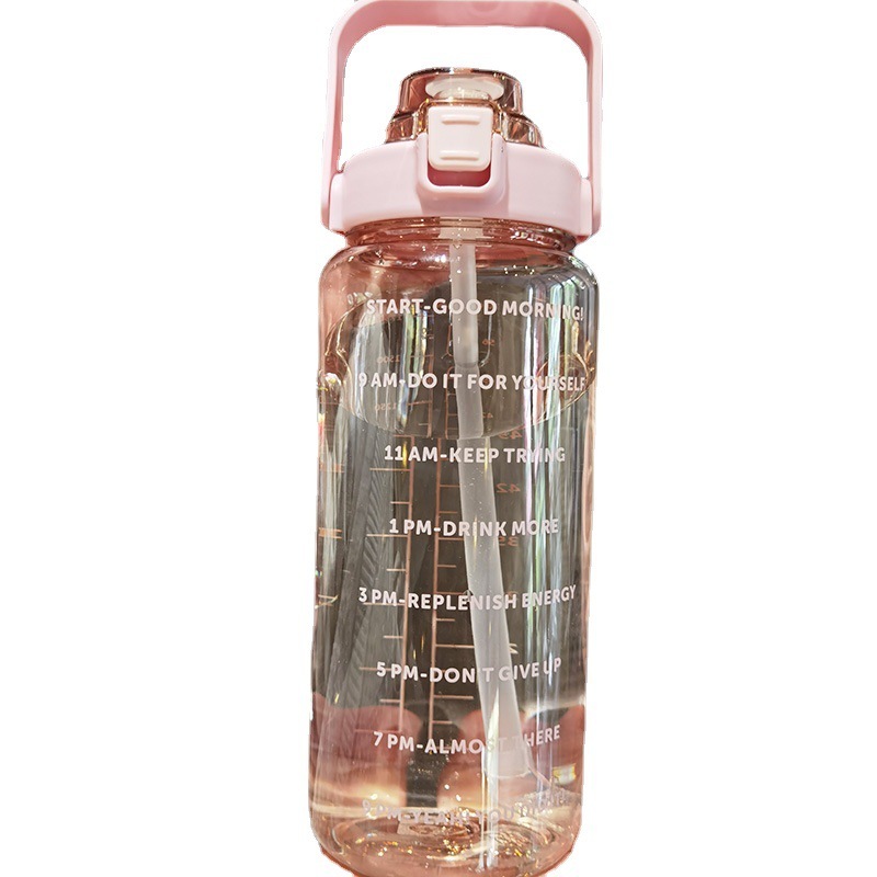 1pc Motivational & Portable aesthetic water bottle 2 litre 2 1pc Motivational & Portable aesthetic water bottle 2 litre - Image 2