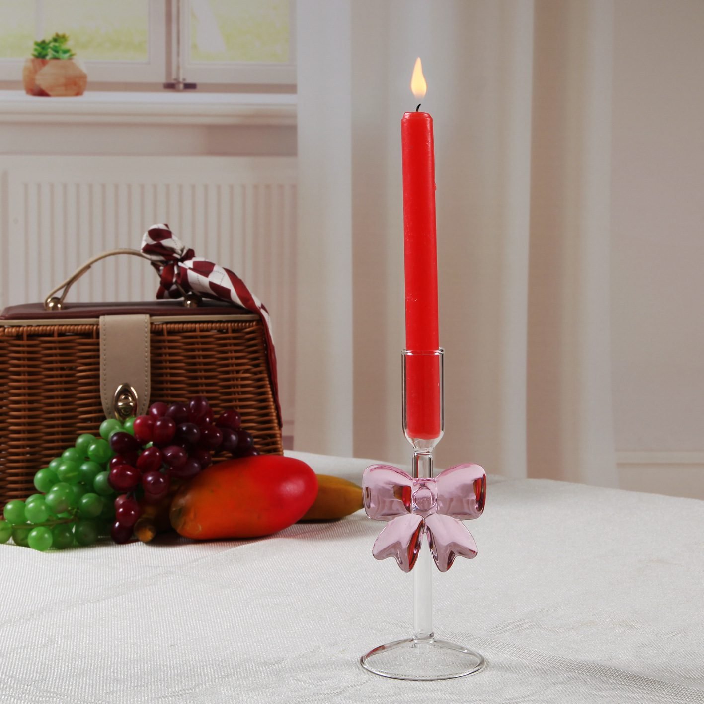 Glass Bow Candlestick Holder - Image 8
