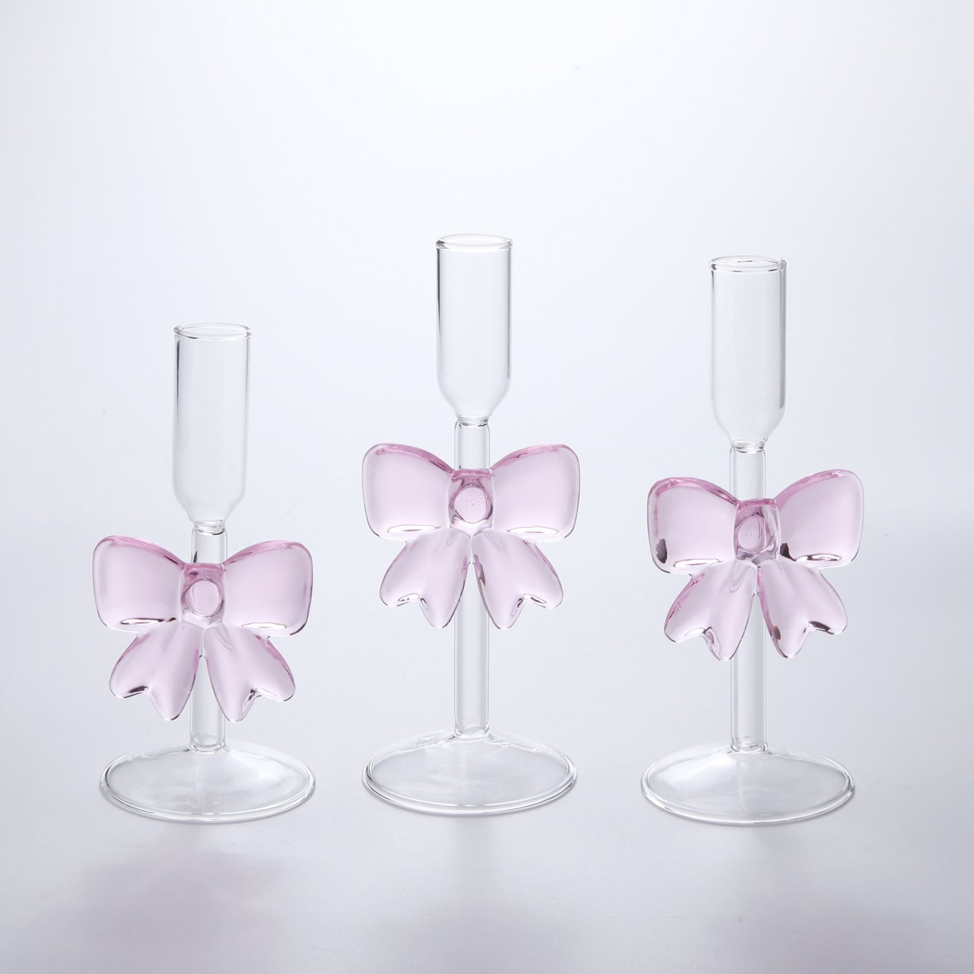 Glass Bow Candlestick Holder - Image 5