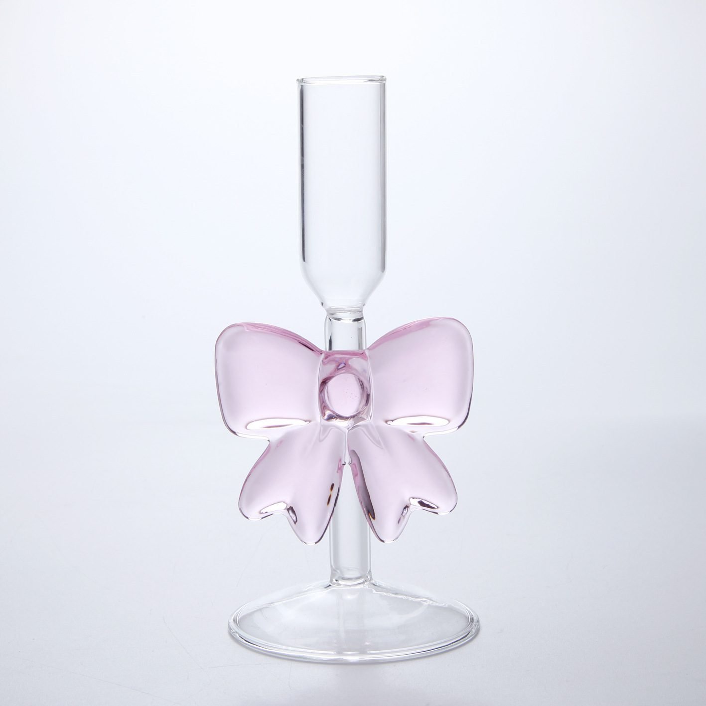 Glass Bow Candlestick Holder - Image 3