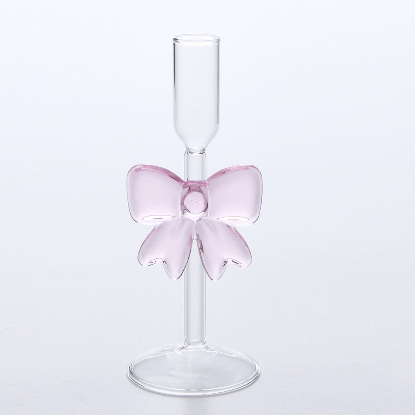 Glass Bow Candlestick Holder - Image 4