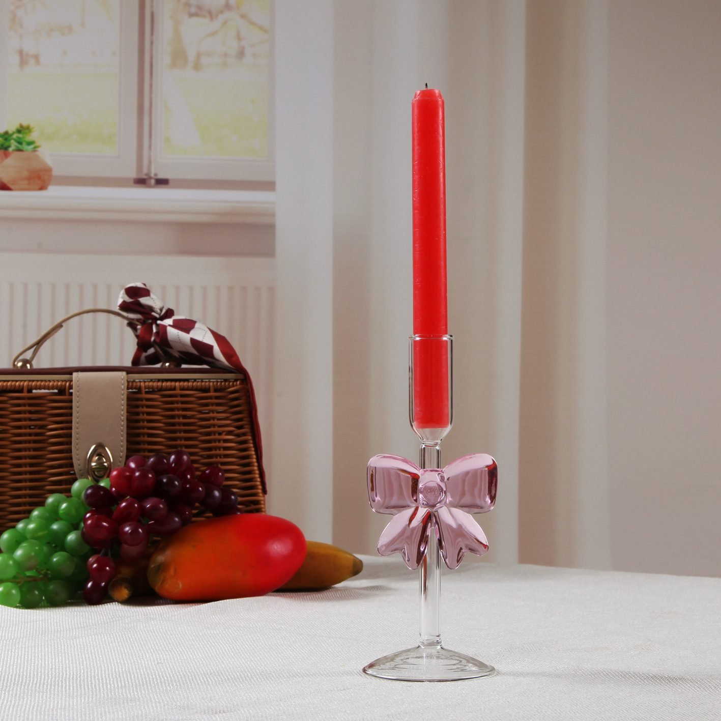 Glass Bow Candlestick Holder - Image 7
