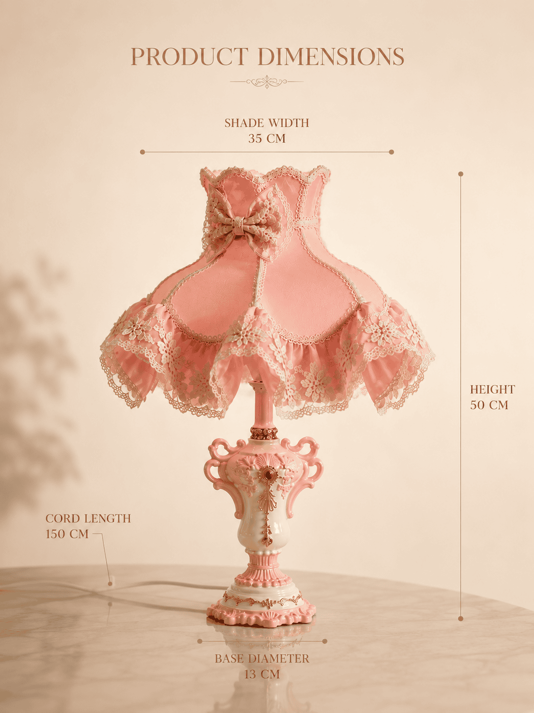 Pink Bedroom Bedside Lamp - Image 4