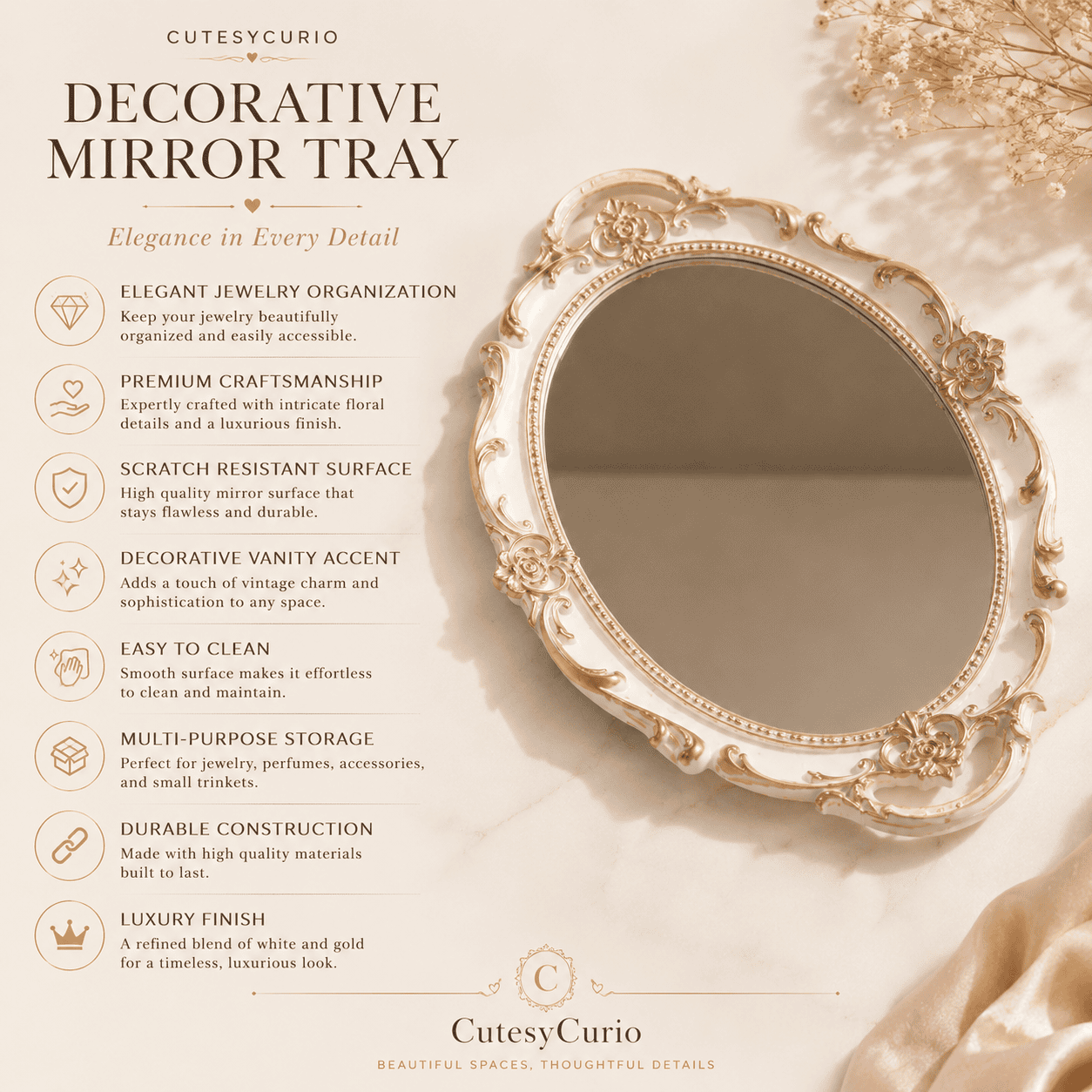 Decorative Mirror Tray - Image 5